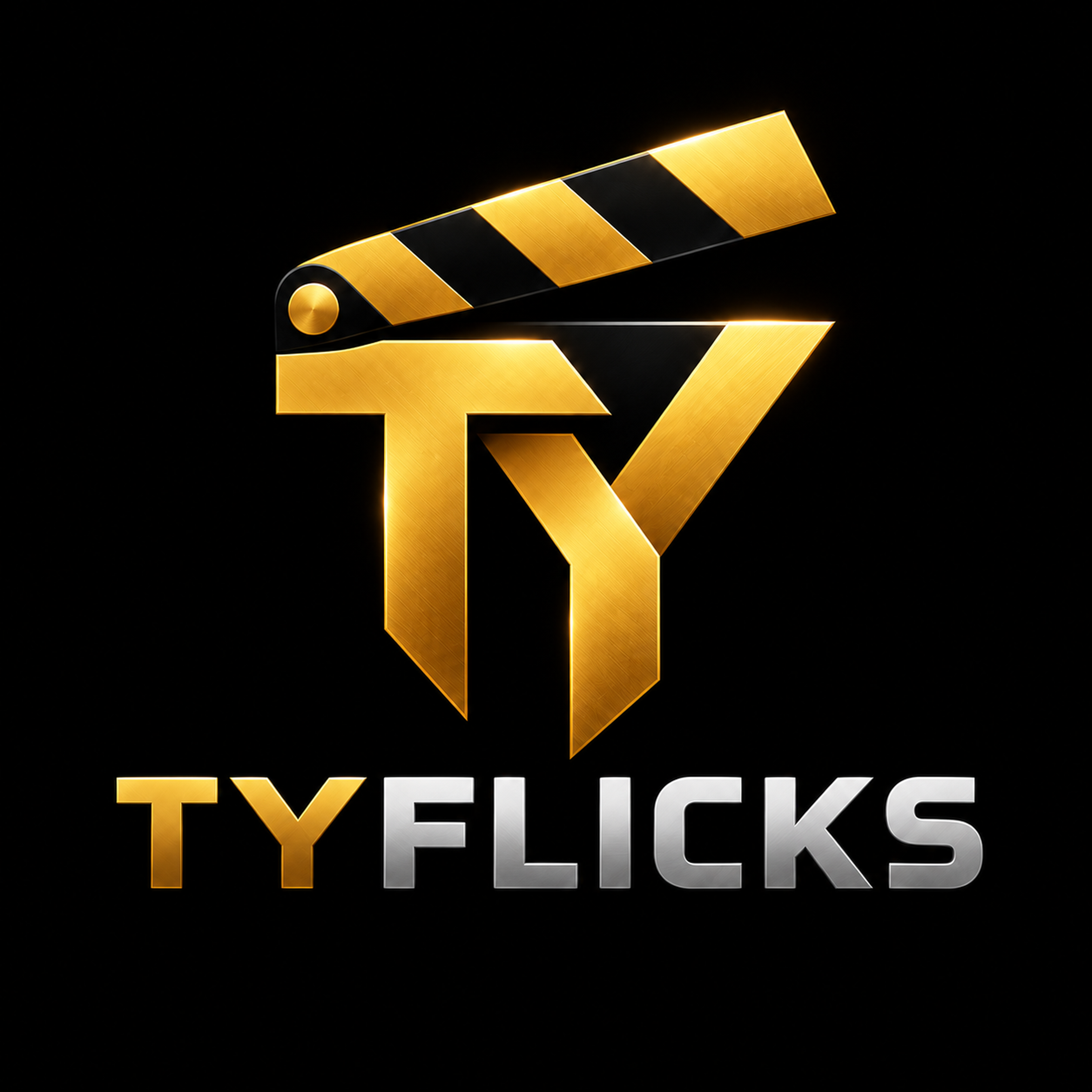 TyFlicks gold clapperboard logo